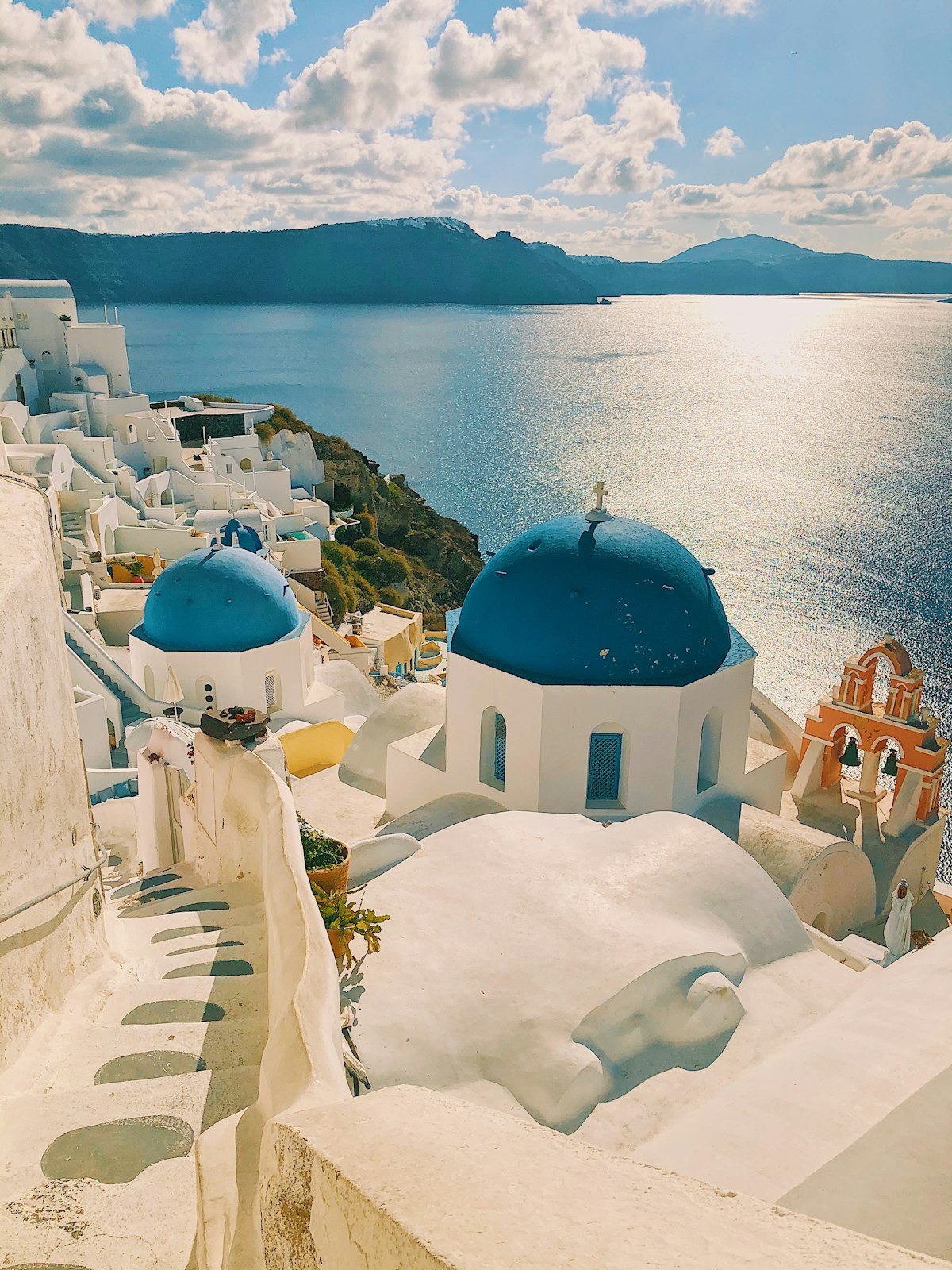 White-washed village overlooking the Aegean Sea