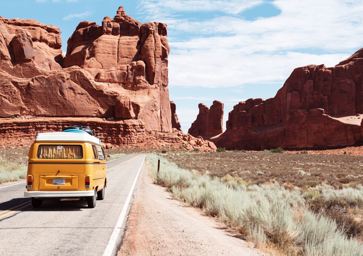Solo traveller on a scenic coastal road trip